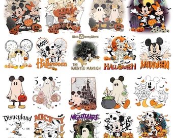 Zestaw Mickey Halloween PNG, Szkielet Mickey, Duch Mickey PNG, Koszmar na głównej ulicy PNG, Disney Halloween PNG, Mickey Minnie PNG, Boo