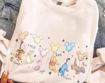 Winnie the Pooh PNG, Mickey Ballons Clipart, Hundert Morgen Holz Charaktere, Babyparty PNG, Tigger Piglet Eeyore Roo Kaninchen Digitaler Download