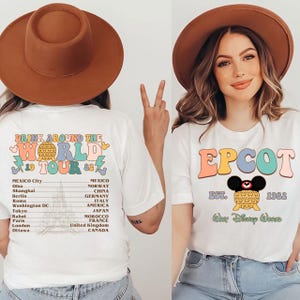 Epcot Drink Around The World PNG, Disney World Tour 1982 Design, Retro Epcot Shirt PNG, World Showcase Tour List, Disney Adult Vacation DIY