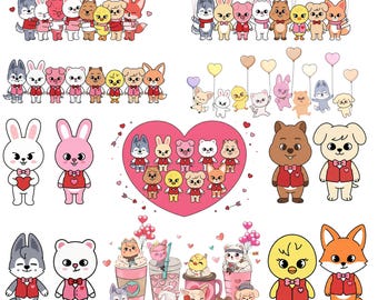 Süßes Straykids Valentine Png Bundle, Straykids Herz Png, Valentinstag Png, SKZOO Valentinstag Shirt, Bleib Valentinstag Shirt, Straykids Mitglied