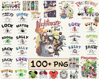 100+ Nightmare Christmas Halloween Bundle Png, Spooky Vibes png, Jack Skellington Png, Jack and Sally,Spooky Season Png, Horror HalloweenPng