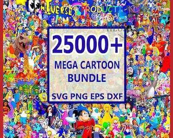 20000+ Mega Cartoon Bundle, Cartoon Full Characters, Magic kingdom PNG Bundle, Family Vacation, Halloween PNG, Christmas PNG Bundle