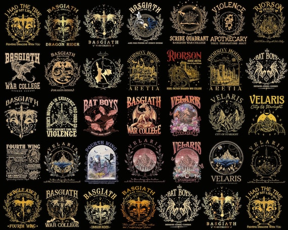 40 Dragon Riders Png Bundle, Bookish Png Bundle, Acotar Velaris Png, Fourth Wing Png, Basgiath War College Png, Violet Sorrengail, SJM Merch