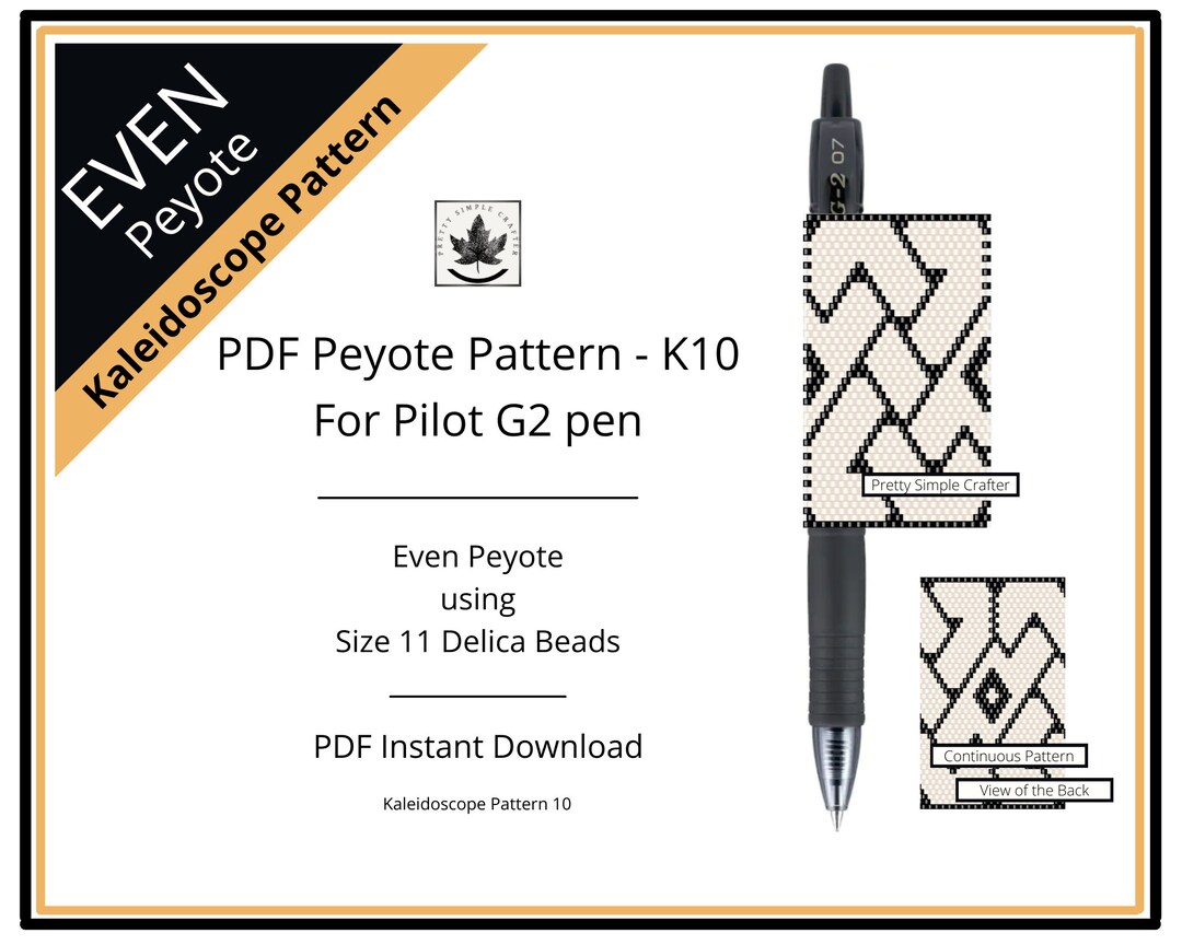 Pen Cover Pattern, Kaleidoscope Pattern 10, Celtic Knot, Even Count ...