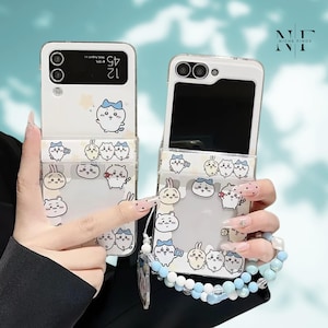 Funda para Samsung Galaxy Z Flip 6-5-4-3 con diseño de dibujos animados de anime japonés NF Kawaii Chiikawa Usagi