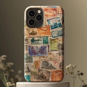 Capa para celular, Colagem de cartão postal vintage, Ecológica, Sustentável, Compostável, Biodegradável, Ambiental, iPhone 16 15 14 13 12 Pro Max