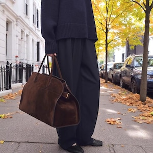 Große Leder Tragetasche für Frauen - Handgemachte minimalistische Geldbörse, Schultertasche, Pendler Arbeitstasche, Geschenk für Sie