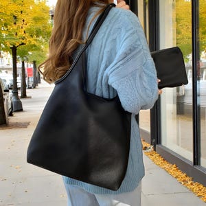 Umhängetasche aus weichem Leder für Frauen - Slouchy Hobo Schultertasche, große Handtasche für die Arbeit, tägliche Geldbörse, lässiges Geschenk für Sie