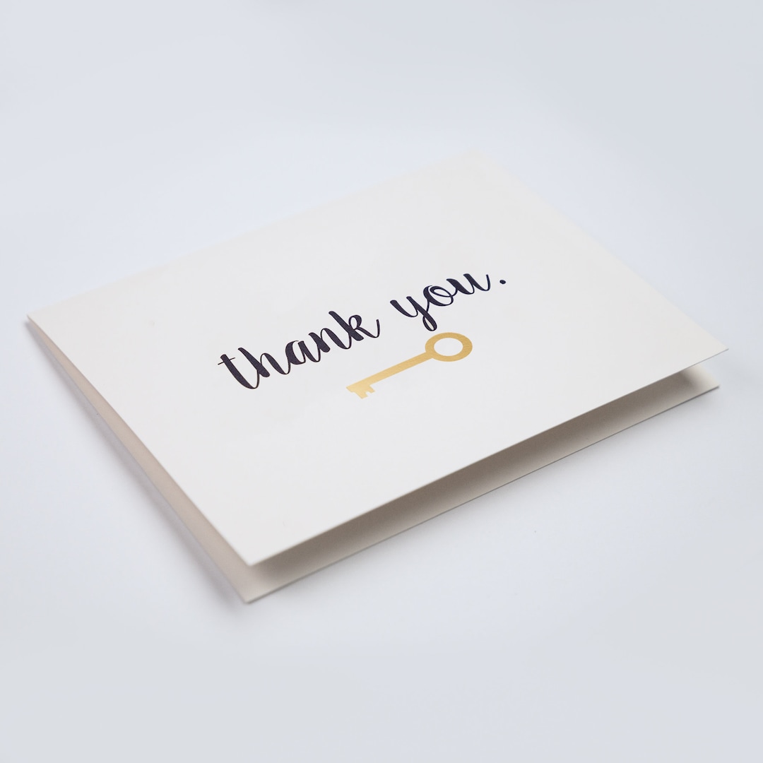 Set of 8 Gold Foil Thank You Note Cards With Envelopes, 8-pack ...