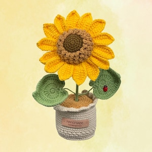 Crocheted potted plants - Handmade crocheted flowers in a pot | Crochet Flowers, Forever Flowers, Mother's Day, Gift for Girlfriend, Spring Decor