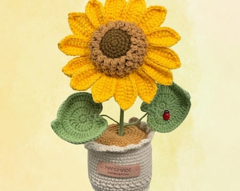 Crocheted potted plants - Handmade crocheted flowers in a pot | Crochet Flowers, Forever Flowers, Mother's Day, Gift for Girlfriend, Spring Decor