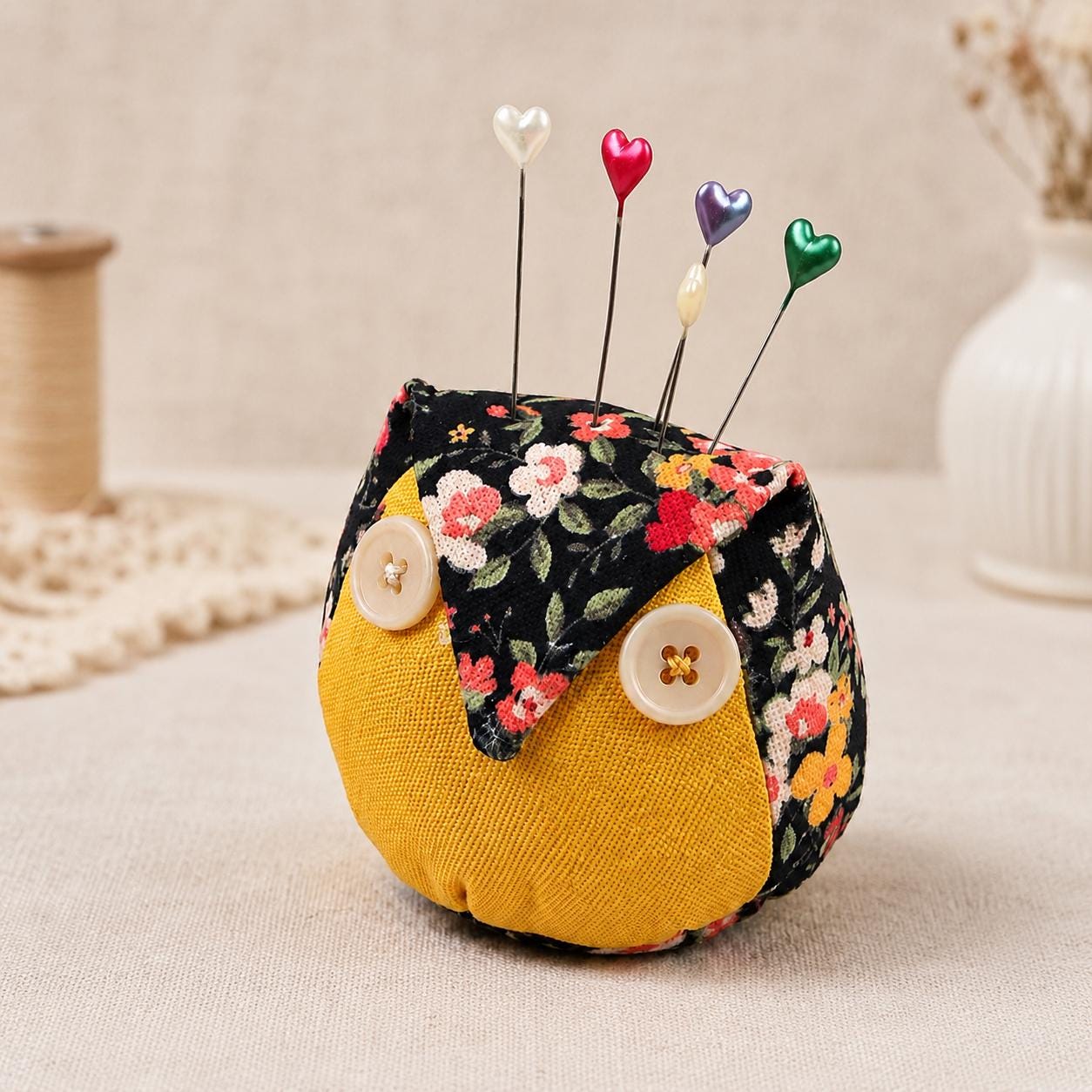 Owl Pincushion Sewing Pattern PDF | Easy DIY Owl Pin Cushion | Beginner Friendly | Instant Download