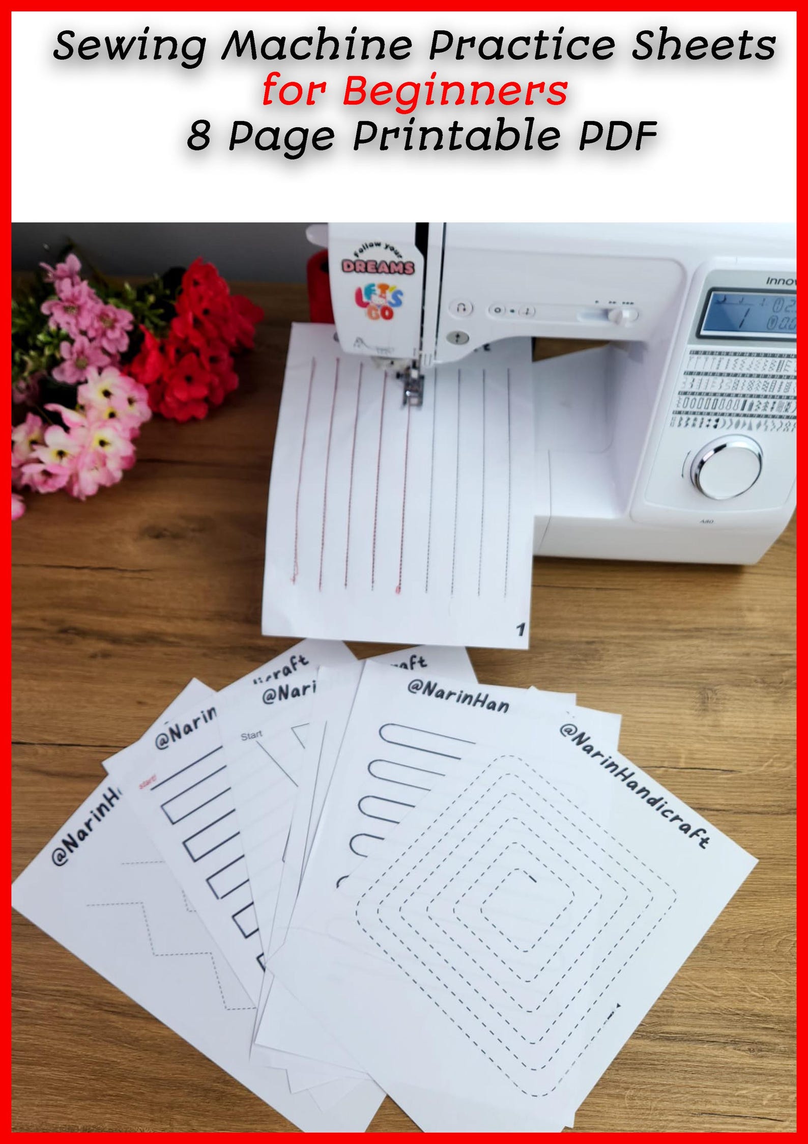 Sewing Machine Practice Sheets - Etsy