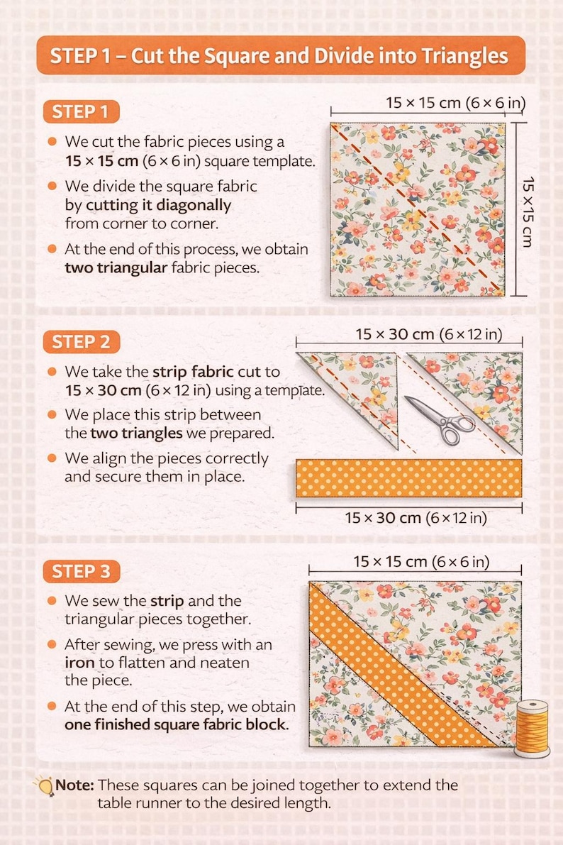 Charm Pack Quilted Table Runner Pattern | Vintage Home Decor (PDF ...