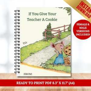 If You Give Your Teacher a Cookie Book Template, Teacher Appreciation Gift, End of Year Gift, Custom Teacher Gift Editable Mouse Cookie Book