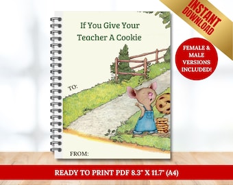 If You Give Your Teacher a Cookie Book Template, Teacher Appreciation Gift, End of Year Gift, Custom Teacher Gift Editable Mouse Cookie Book