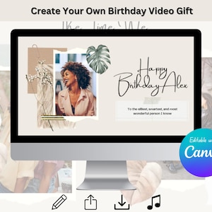 Birthday Photo Slideshow: Customizable Canva Template (Digital Download) | Customizable Video Gift