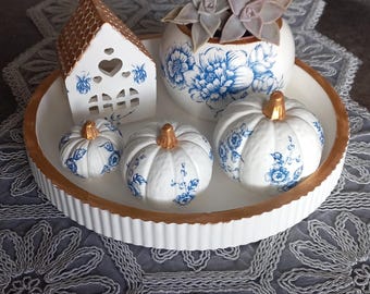 Bleu Blanc Decorative Set