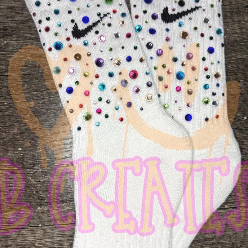 Rhinestone Socks - Etsy
