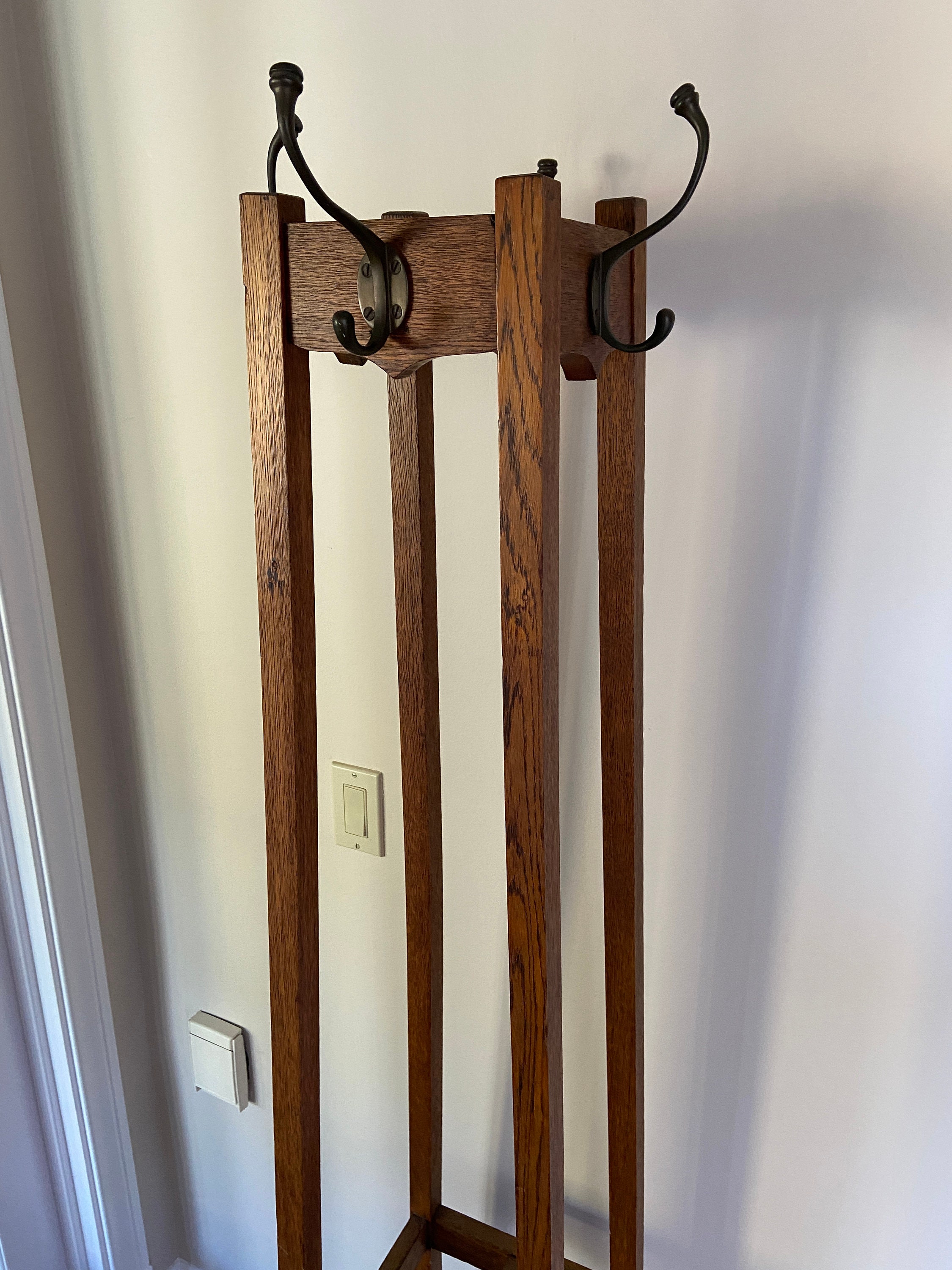 Antique Mission Oak Coat Rack & Umbrella Stand w/ Original Etsy