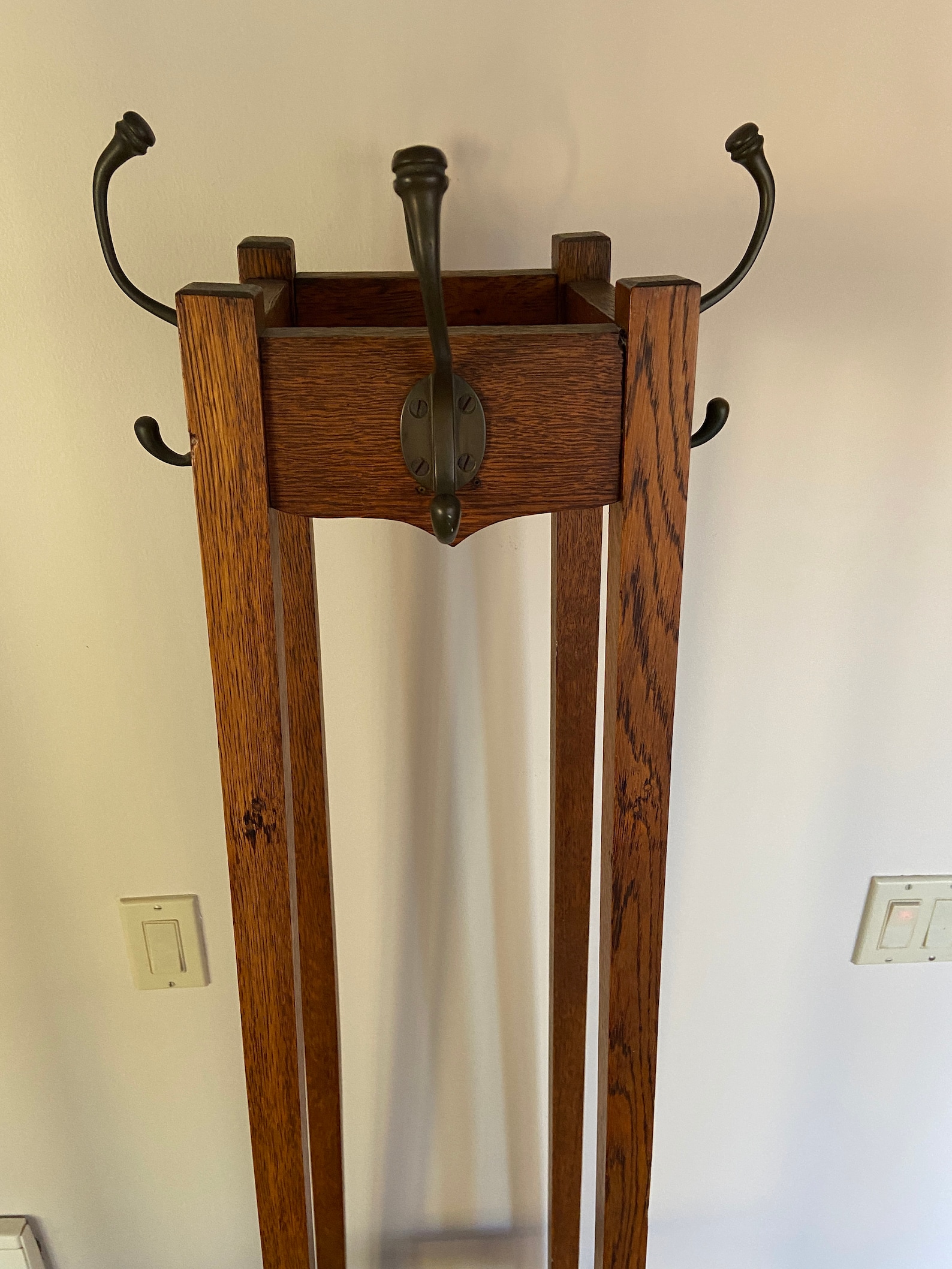 Antique Mission Oak Coat Rack & Umbrella Stand w/ Original Etsy