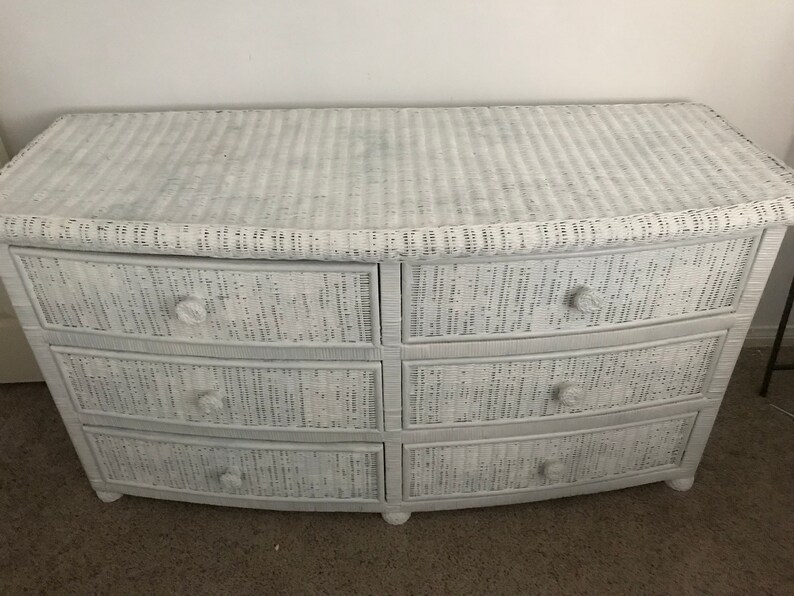 Vintage Rattan/wicker Six Drawer Dresser LOCAL PICKUP Etsy
