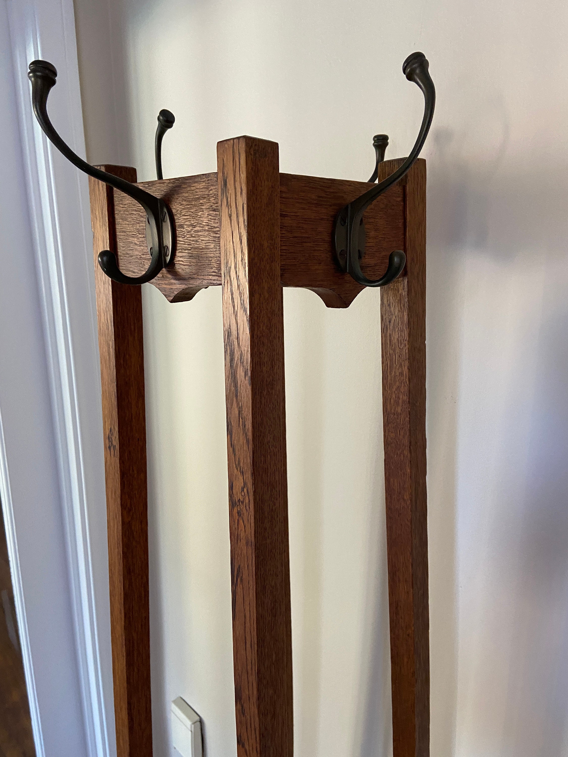 Antique Mission Oak Coat Rack & Umbrella Stand w/ Original Etsy