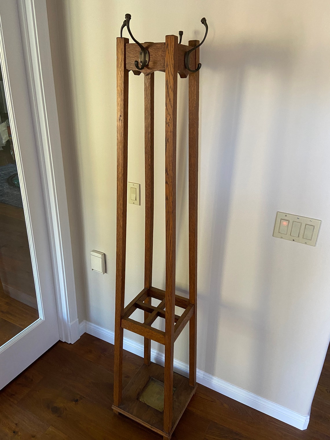 Antique Mission Oak Coat Rack & Umbrella Stand w/ Original Etsy