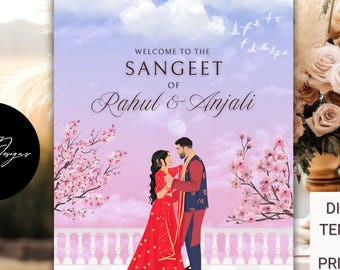 Sangeet Welcome Sign, Digital Template, Editable Design, Instant Download & Printable File