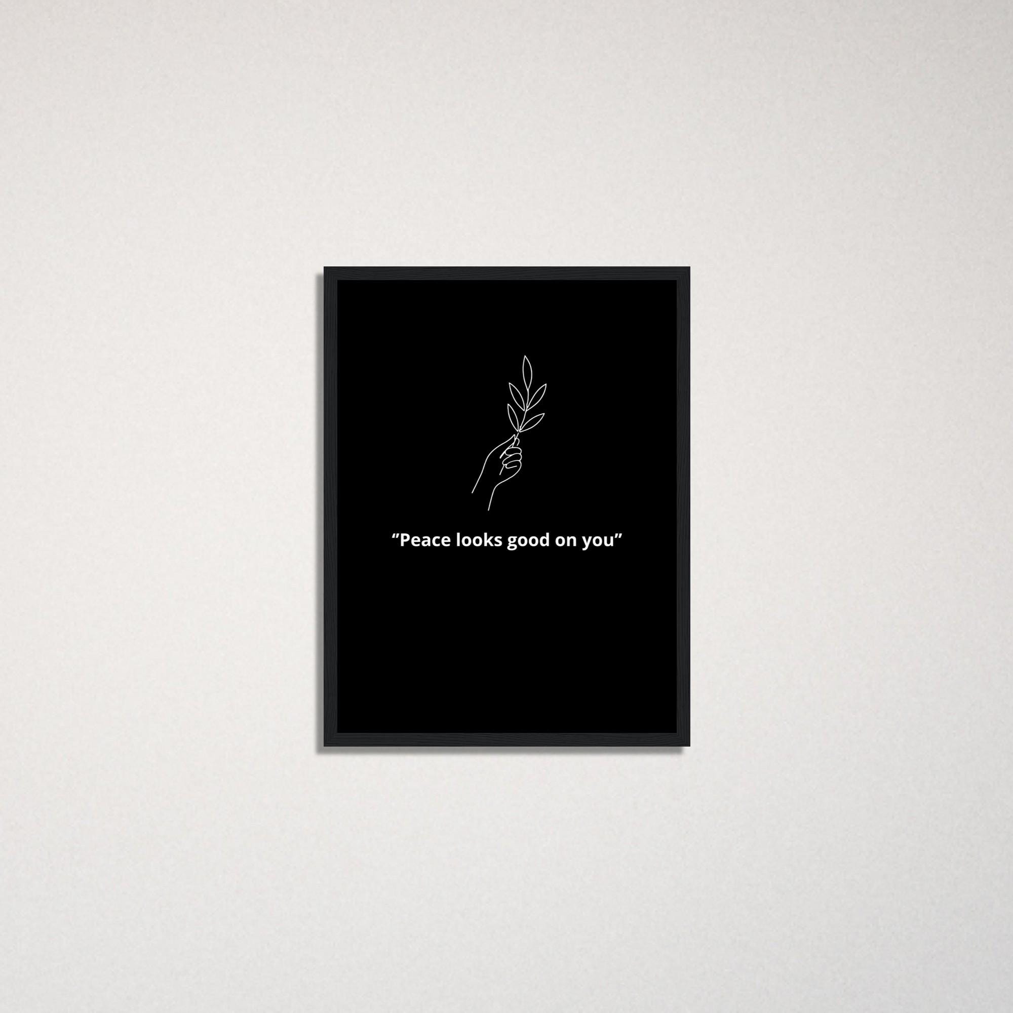 平和はあなたによく似合う - ミニマリストのインスピレーションあふれる名言プリント - モチベーションを高めるホームデコレーション - すぐに飾れる  - 額入りタイポグラフィギフト - Etsy 日本, image size:2000x2000