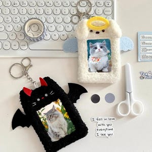 Kawaii 3-Zoll-Fotokartenhalter Schlüsselanhänger - Ausweishülle, Cartoon-Anhänger, Kreditkartenetui für Kpop-Fans