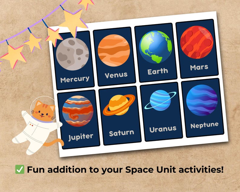 Solar System Flashcards – 24 Printable Space Vocabulary Cards for Kids ...