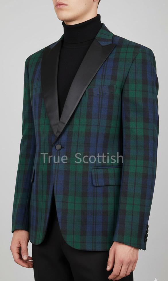 Veste Femme Four 400 Hundred Taille 8 - Laine Mérinos Tartan Bleu Marine/vert - Occasion Excellent état