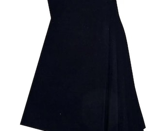 Falda escocesa tradicional de lana negra para hombre, 8 yardas.