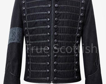 Men’s Michael Jackson  Black Wool Hussar Jacket Military  Coat