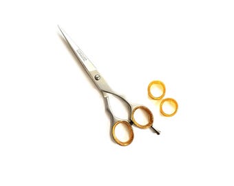 Forbici da taglio per capelli in acciaio inossidabile con finitura sabbiata: bordo affilato da barbiere da salone