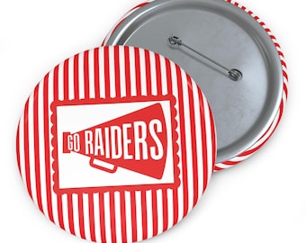 Texas Tech Game day Pin Buttons, Sports Pins, Personalized Badges, Fundraising Accessories, Event Giveaways, Party Favors