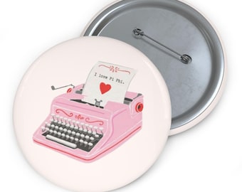 Pi Phi Pink Vintage Typewriter pin | Sorority