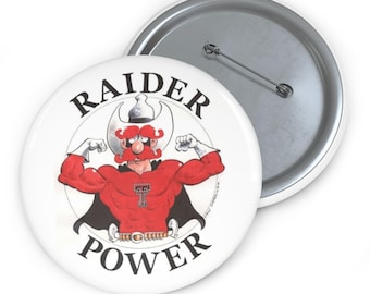 Raider Power Pin Button | Sports Mascot Button