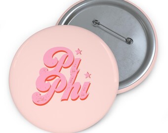 Pi Phi pink pin button | sorority pin