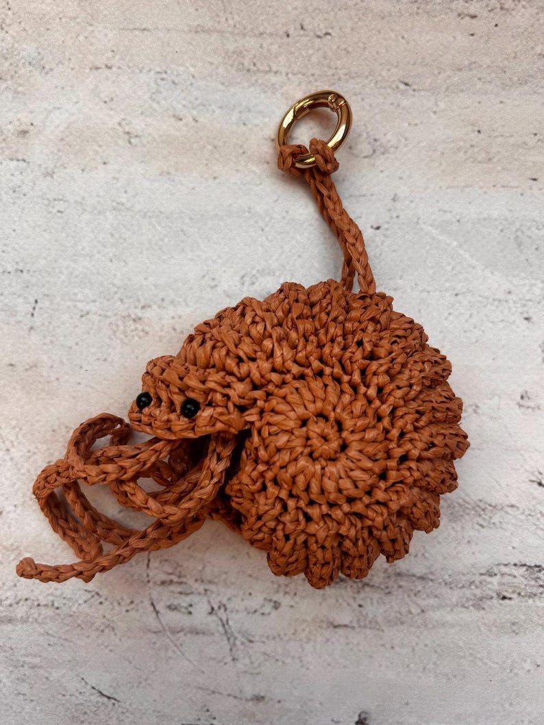 Raffia Keychains Crochet Raffia Seashell Keychain: Ocean-themed Bag Charm - Etsy