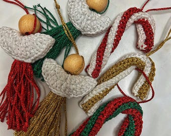 Xmas ornaments Set Handmade Home Decoration Winter Tree Decor Angel & Candy Cane
