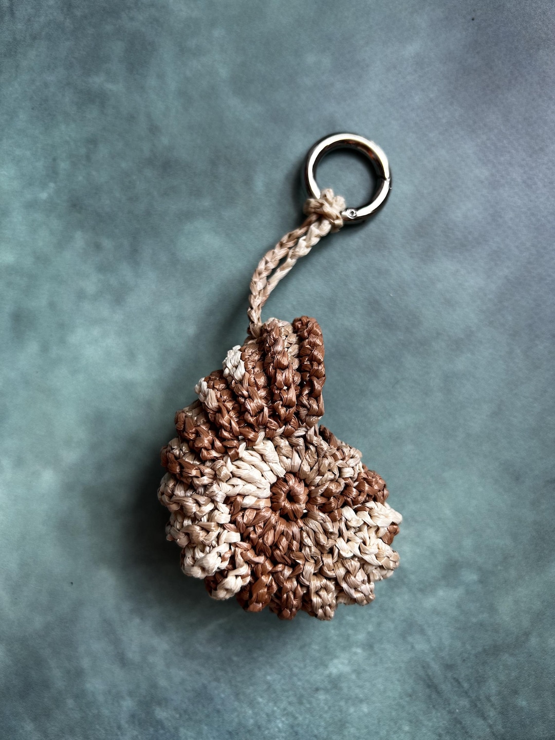 Raffia Keychains Crochet Raffia Seashell Keychain: Handmade Ocean Bag Charm - Etsy