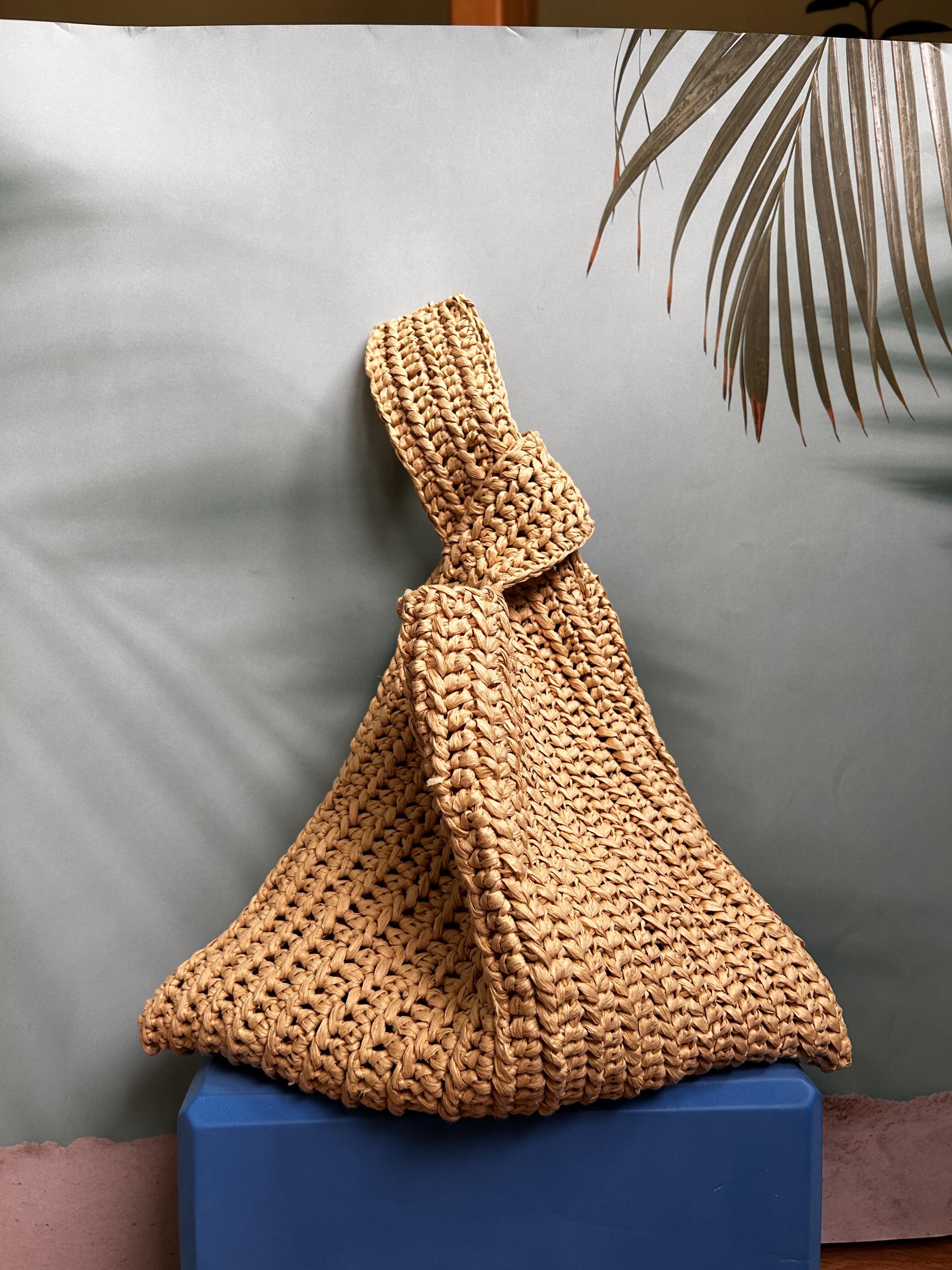 Crochet Raffia Knot Bag: Handmade Minimalist Japanese Style - Etsy