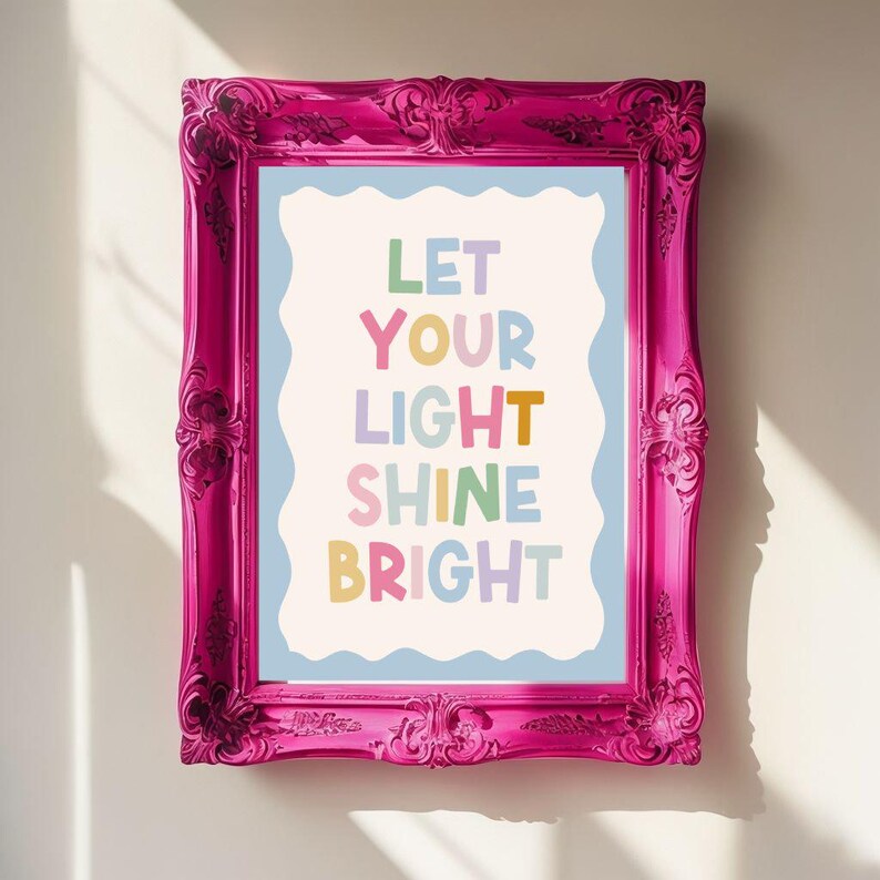Let Your Light Shine Bright Wall Art: Kids Room Decor (digital Download ...
