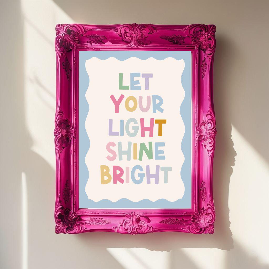 Let Your Light Shine Bright Wall Art: Kids Room Decor (digital Download ...