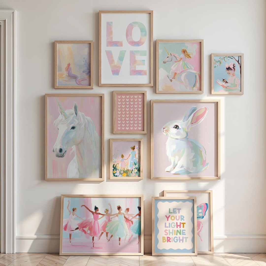 Blush Pink Pastel Painting Digital Print Bundle: 34 Images 300dpi ...