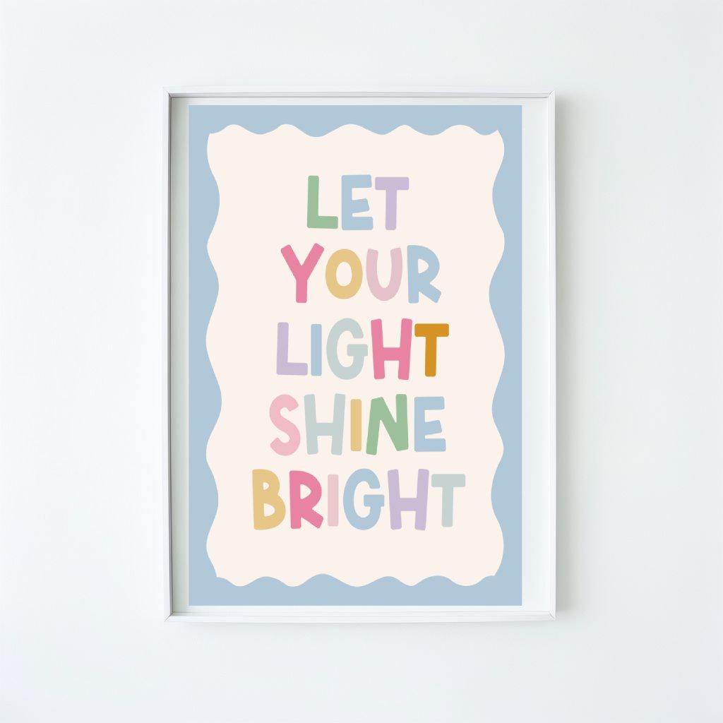 Let Your Light Shine Bright Wall Art: Kids Room Decor (digital Download ...