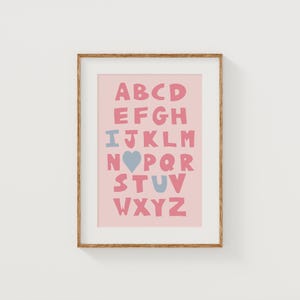 Alphabet Wall Art, Kids Room Decor, ABC Print, Playroom Art, Educational Poster, Nursery Decor, Alphabet Poster, Pastel Colors Art