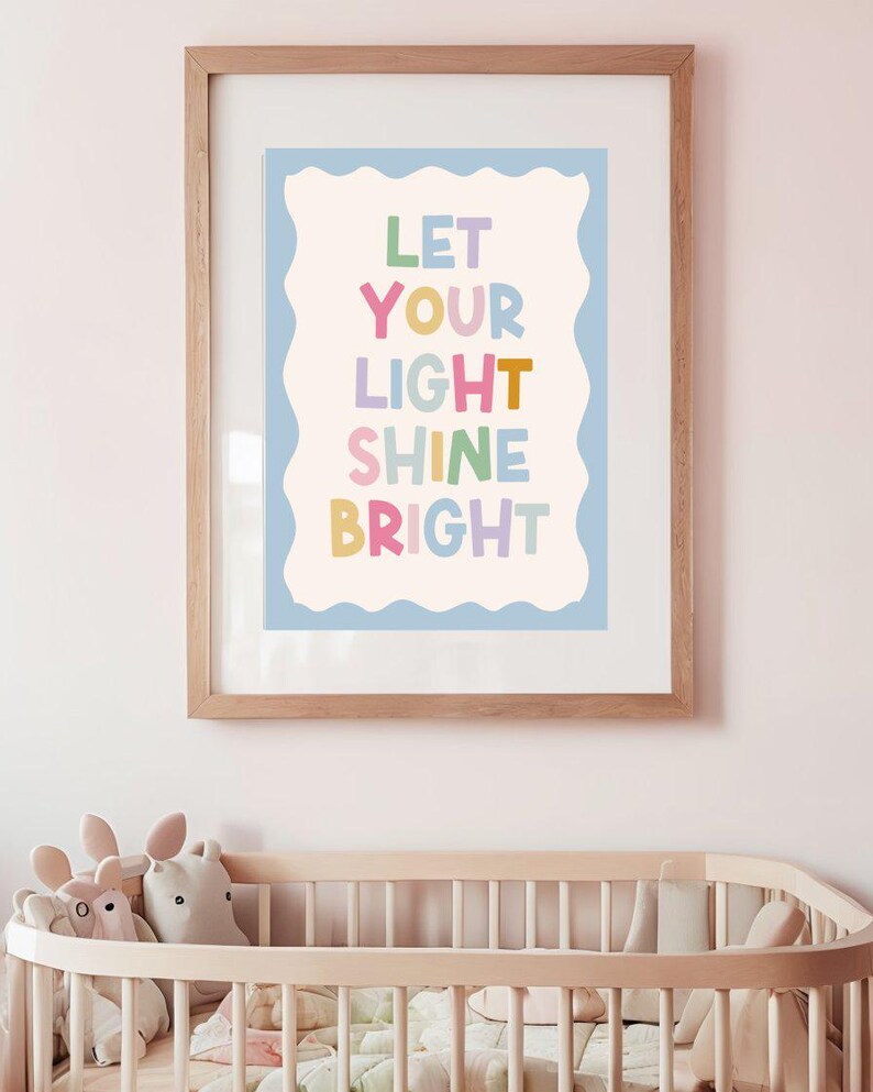 Let Your Light Shine Bright Wall Art: Kids Room Decor (digital Download ...